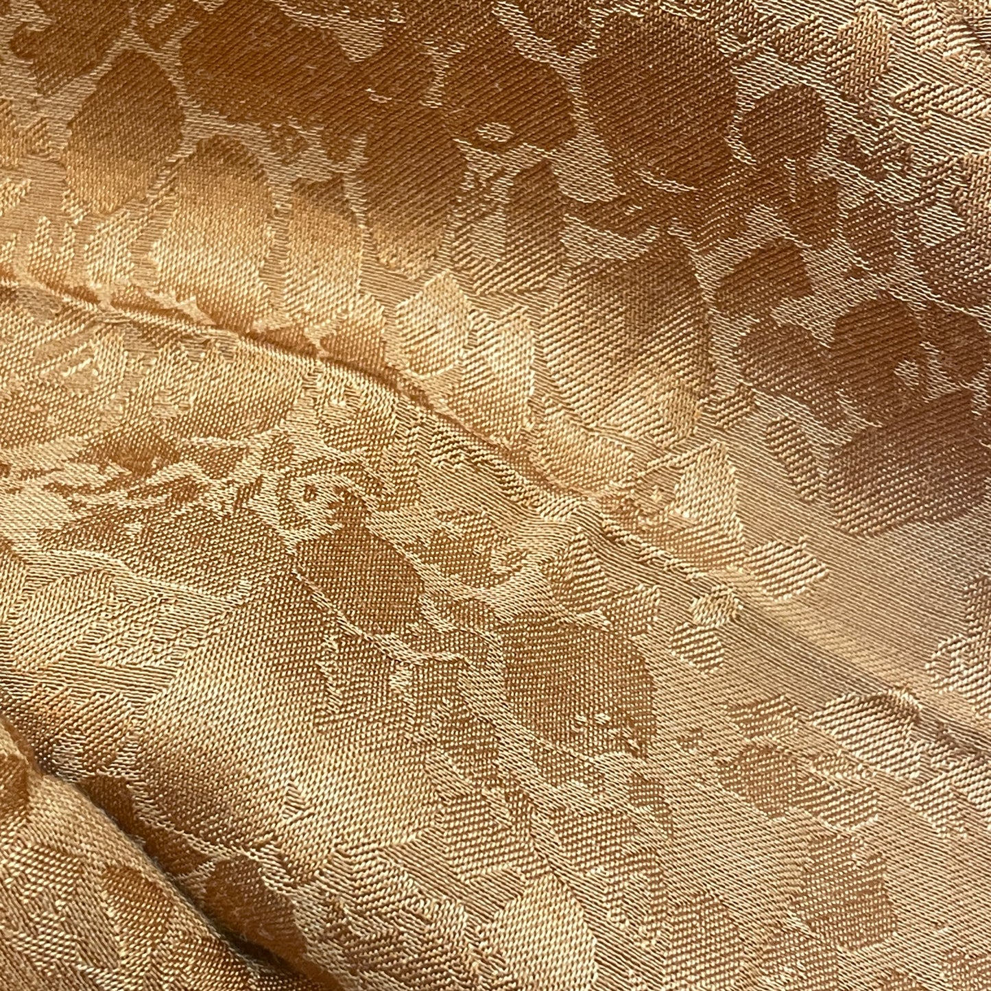 Copper leopard jacquard satin