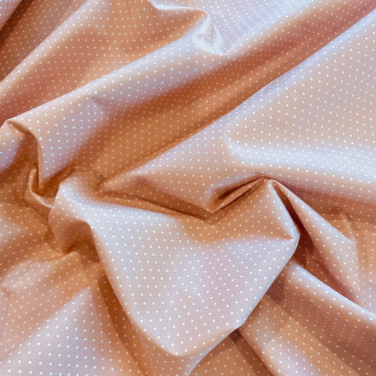 Peach melba spot stretch cotton