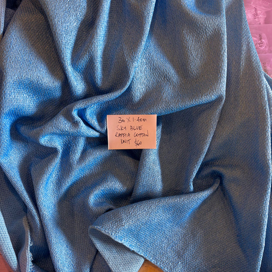 3m Sky Blue Raffia Cotton Knit