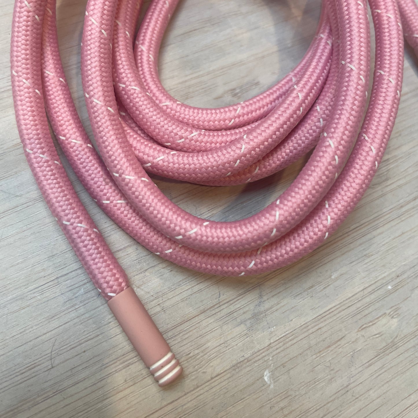 Rose pink pin stripe toggled cord tie 170cm