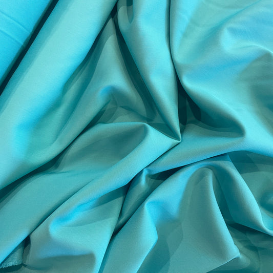 Aquamarine luxe drape stretch suiting