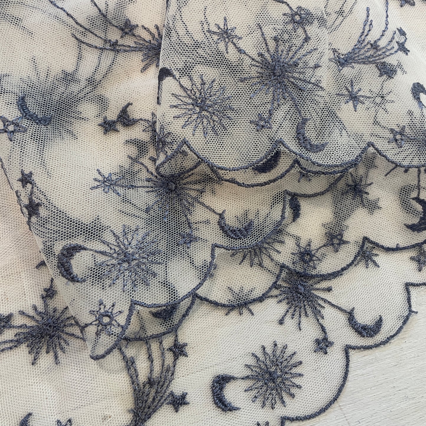 Celestial sky Embroidered Lace