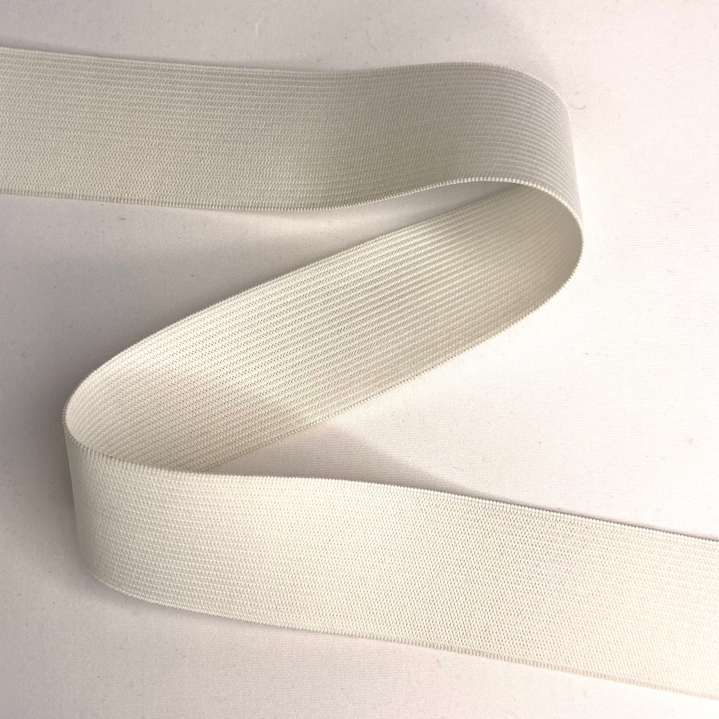 38mm White Soft Braided Elastic