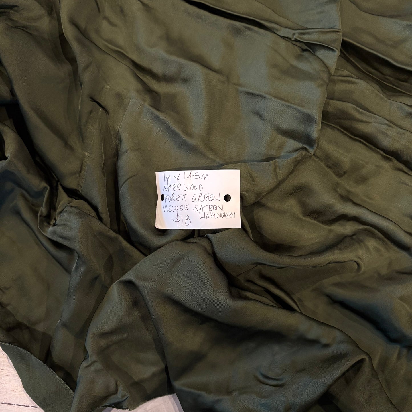 1m Sherwood Forest Green Viscose Sateen