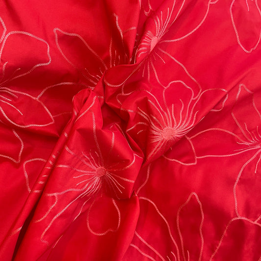 1.6 m EMPORIO ARMANI ruby floral embroidered taffeta