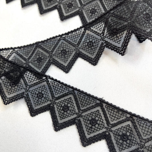 2.4mtrs ZIMMERMAN Black Embroidered Trim