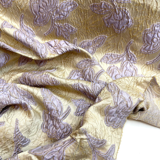 Violet blooms Cloque Brocade