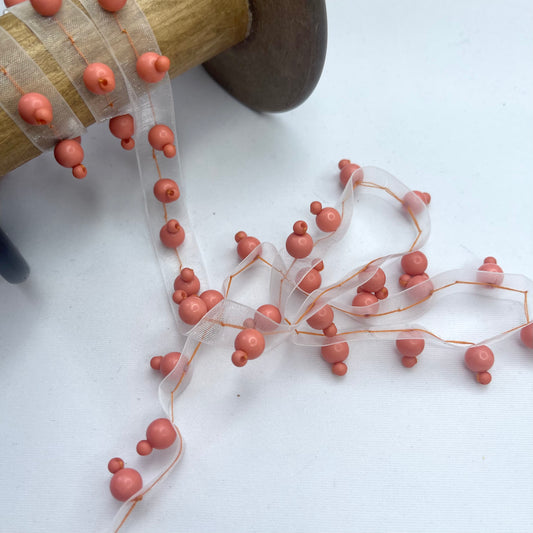 Coral Beaded Piping Trim