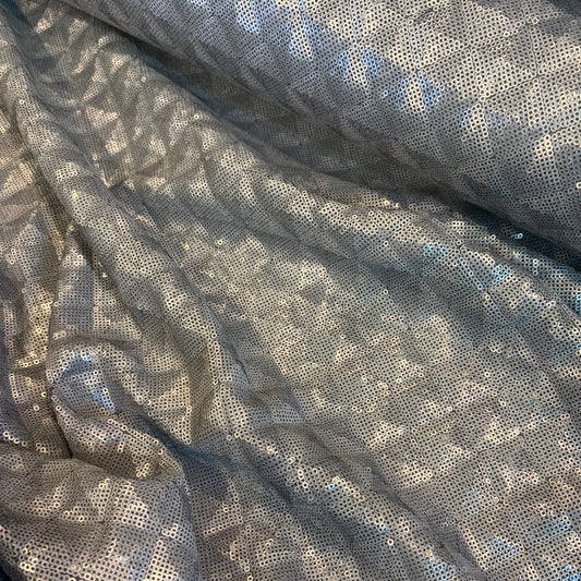 Grid town silver Sequin mesh