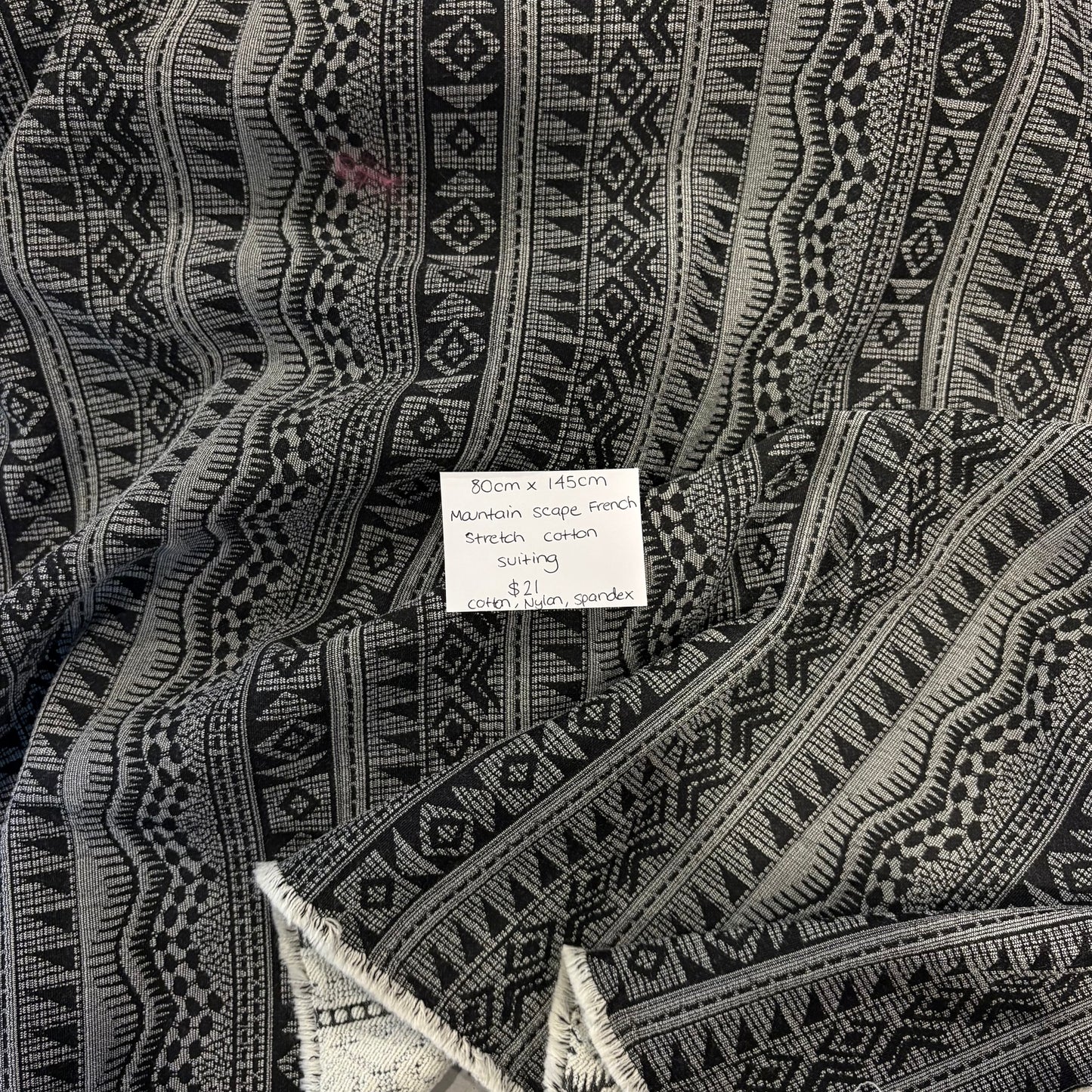 80cm Mountain Scape French Stretch Cotton Suiting