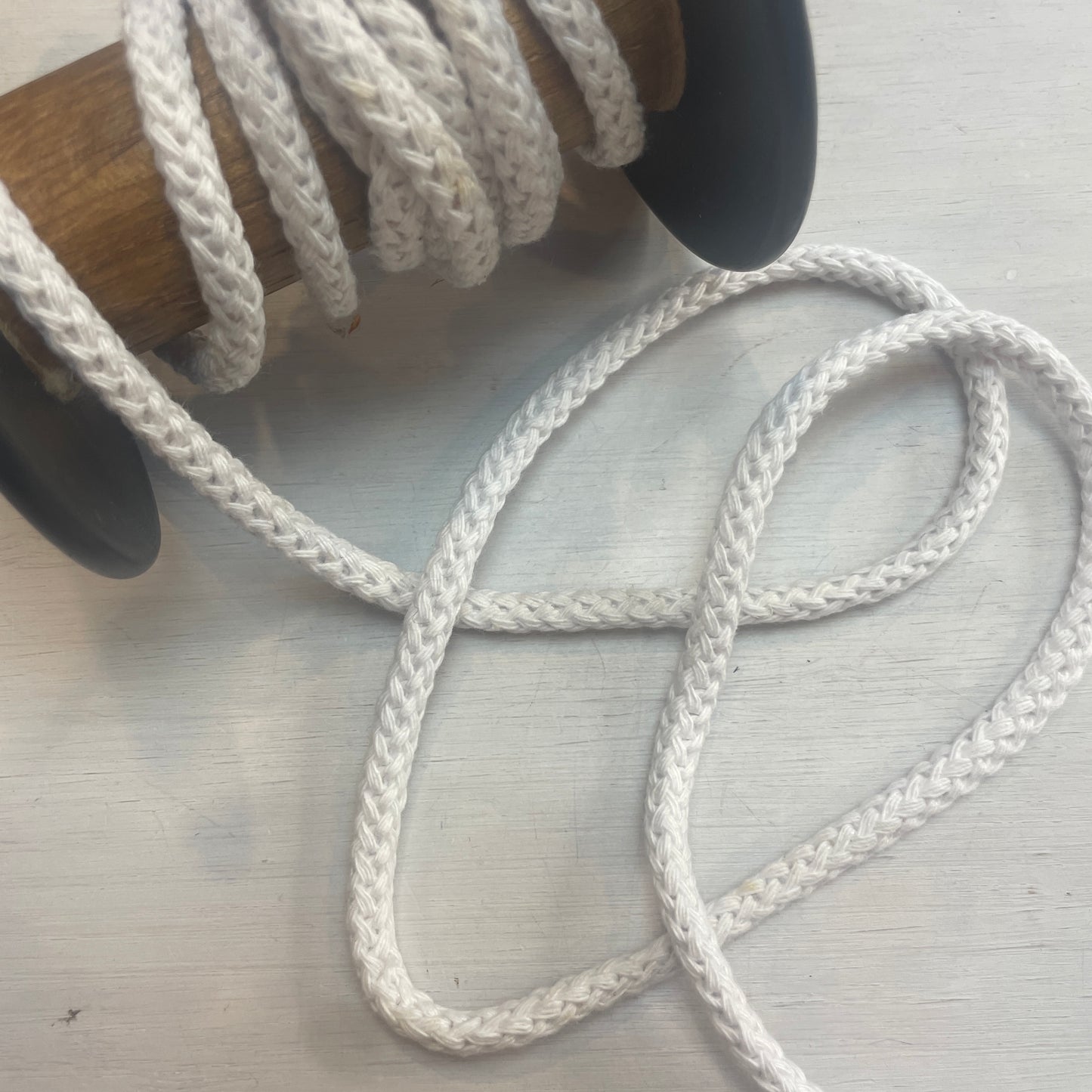 White 7mm cotton braided cord