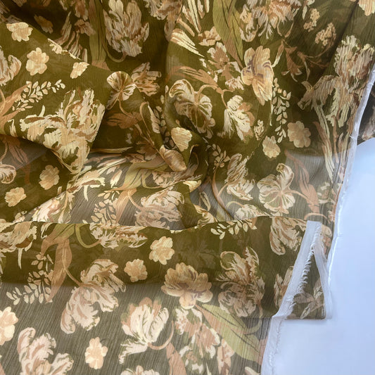 Secret Olive Garden Crinkle Viscose Georgette