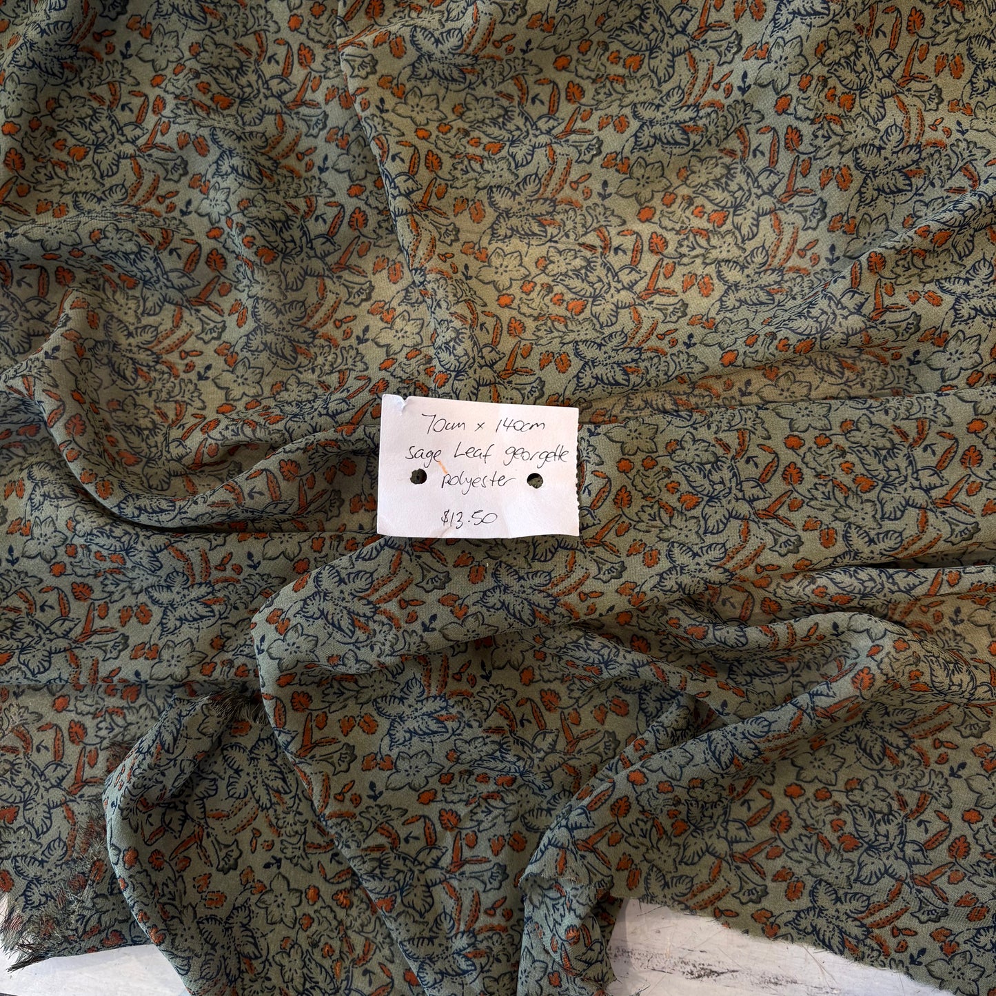70cm Sage Leaf Georgette