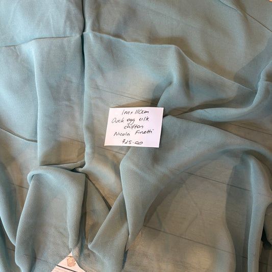 1m Duck Egg Silk Chiffon