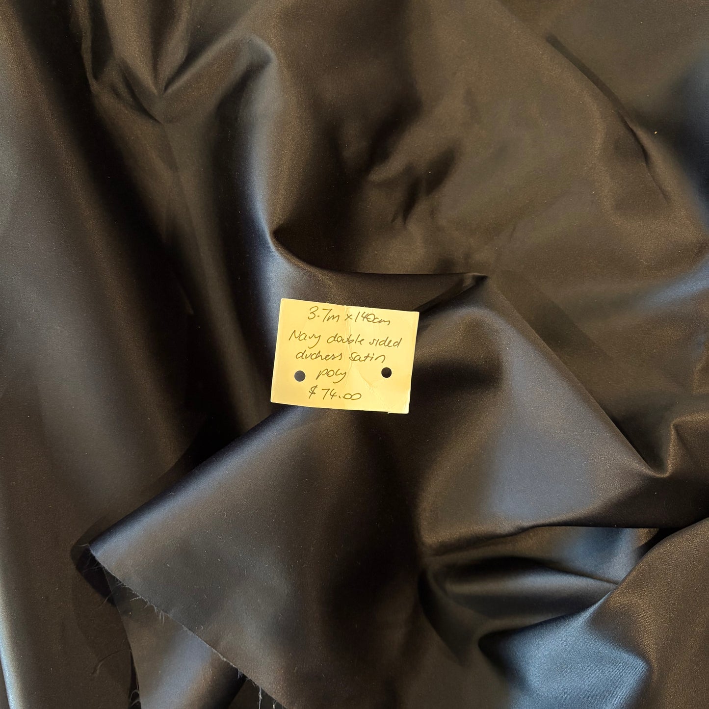 3.7m Navy Double Sided Duchess Satin