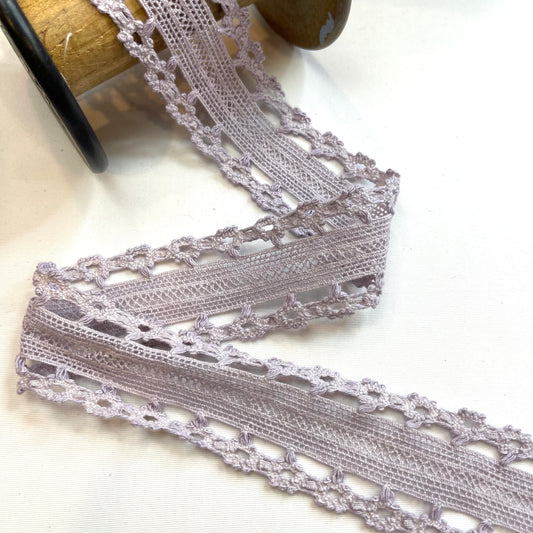 Dusty Lilac Cotton Insertion Lace