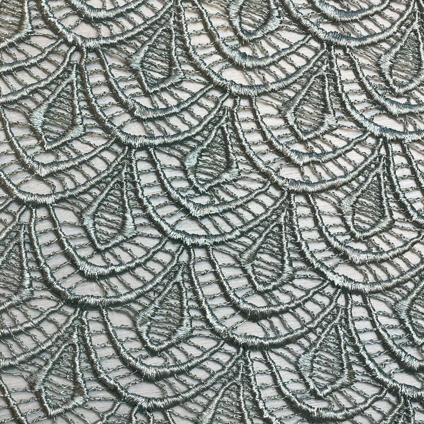 Sage diamond scallop Guipure Trim