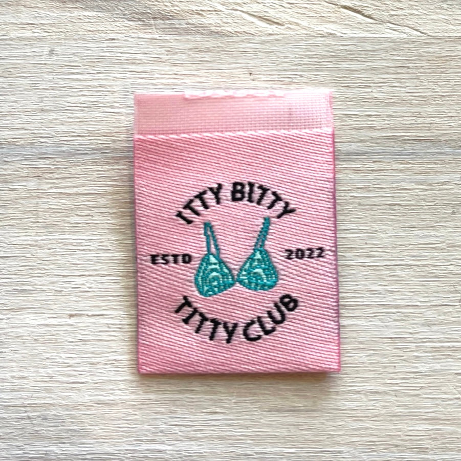 Set of 8 ITTY BITTY TITTY CLUB cloth labels