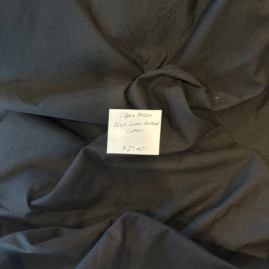 1.8m Black Lurex Thread Cotton