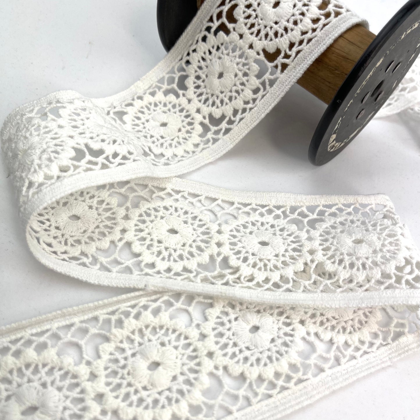 Woodstock White 60mm Crochet Lace