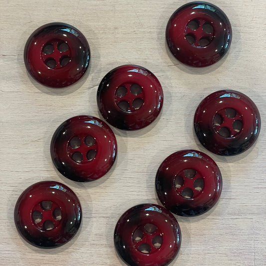 28mm Ruby 4 hole retro Button
