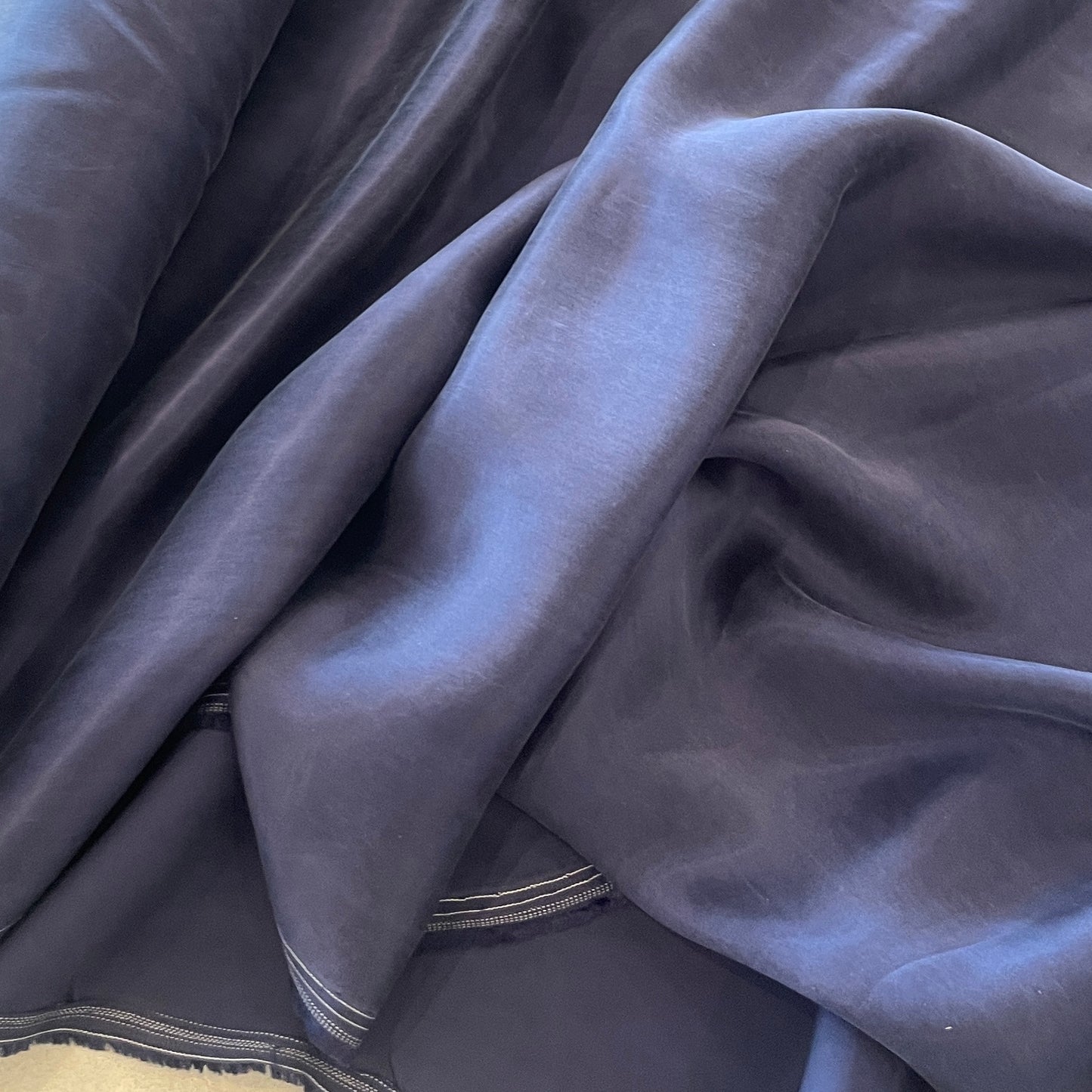 Navy sand washed viscose