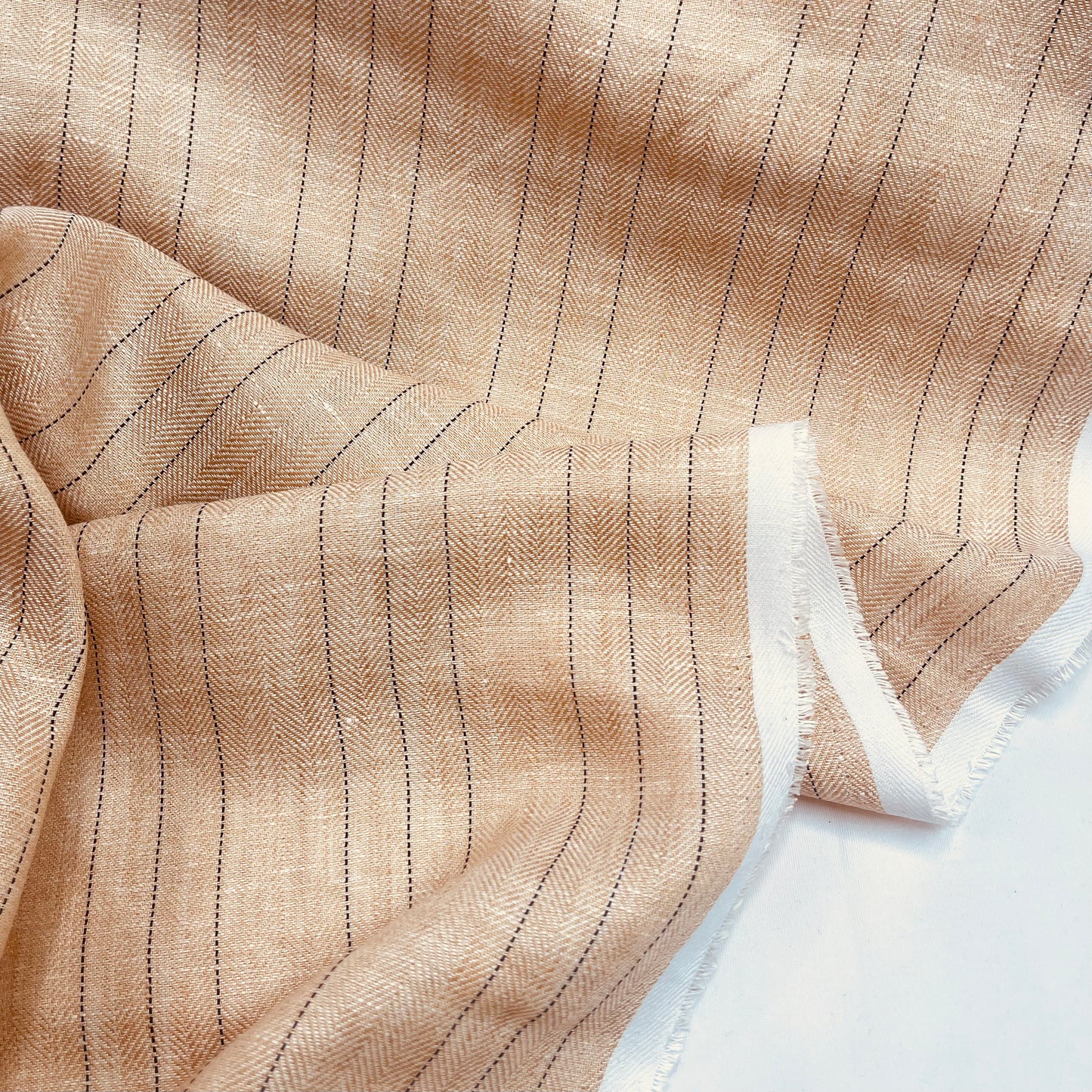 Provincial Stripe Herringbone Linen