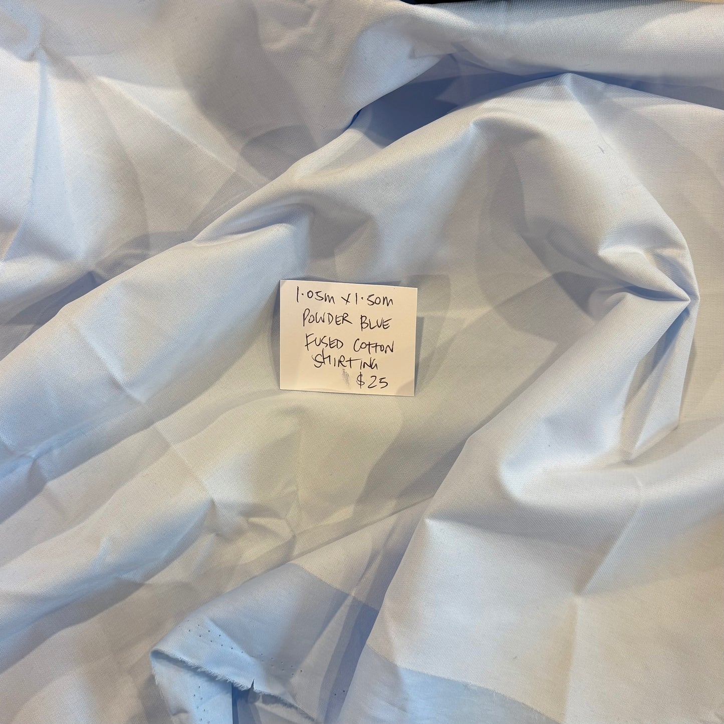 1.05m Powder Blue Fused Cotton Shirting