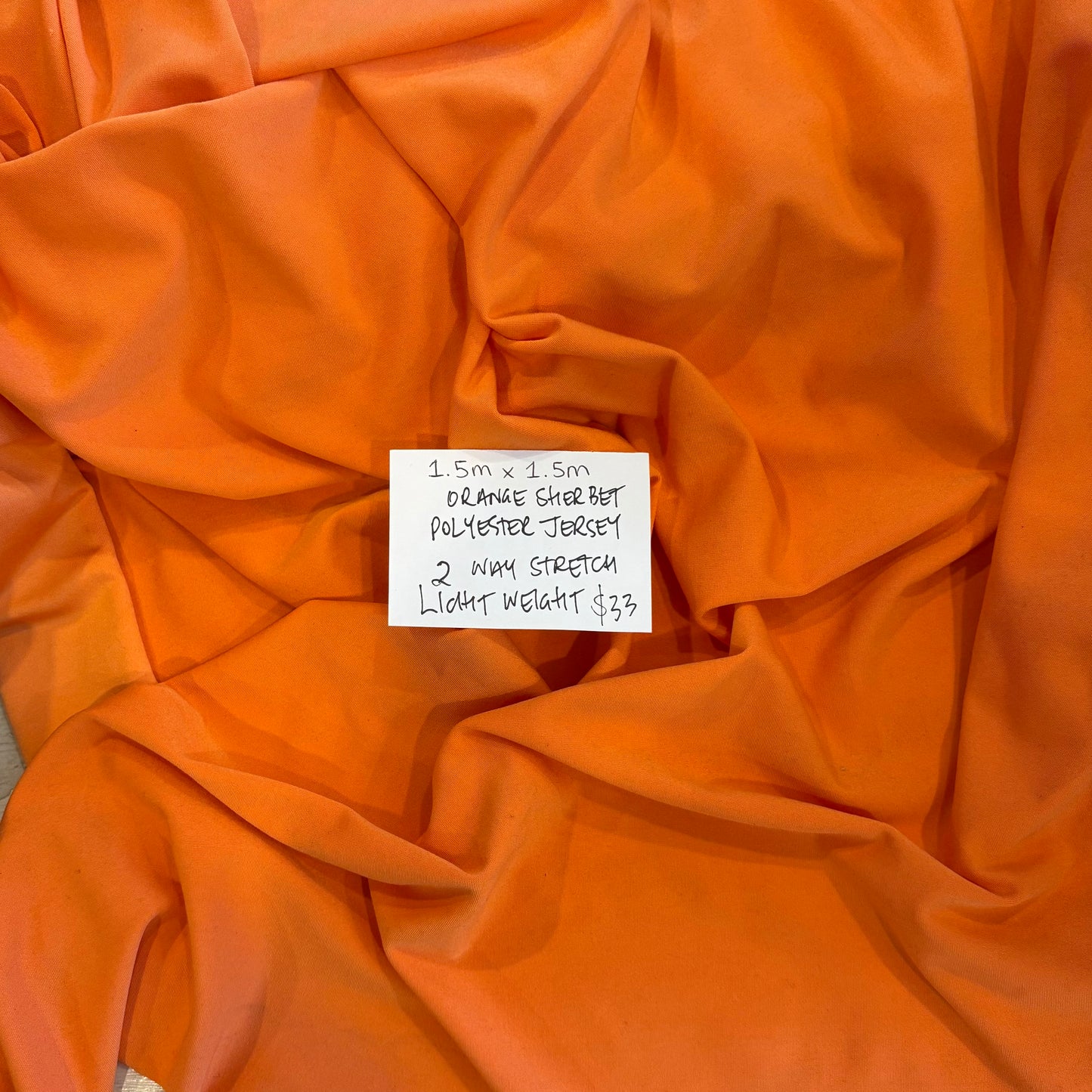1.5m Orange Sherbet Poly Jersey