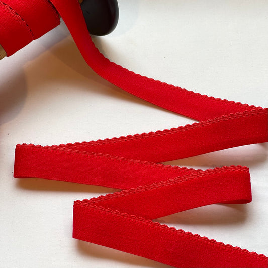 Red 20mm Plush Picot Elastic