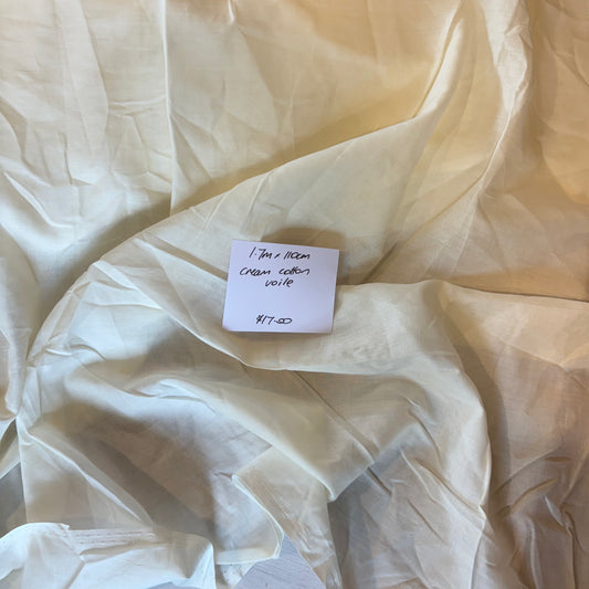1.7m Cream Cotton Voile