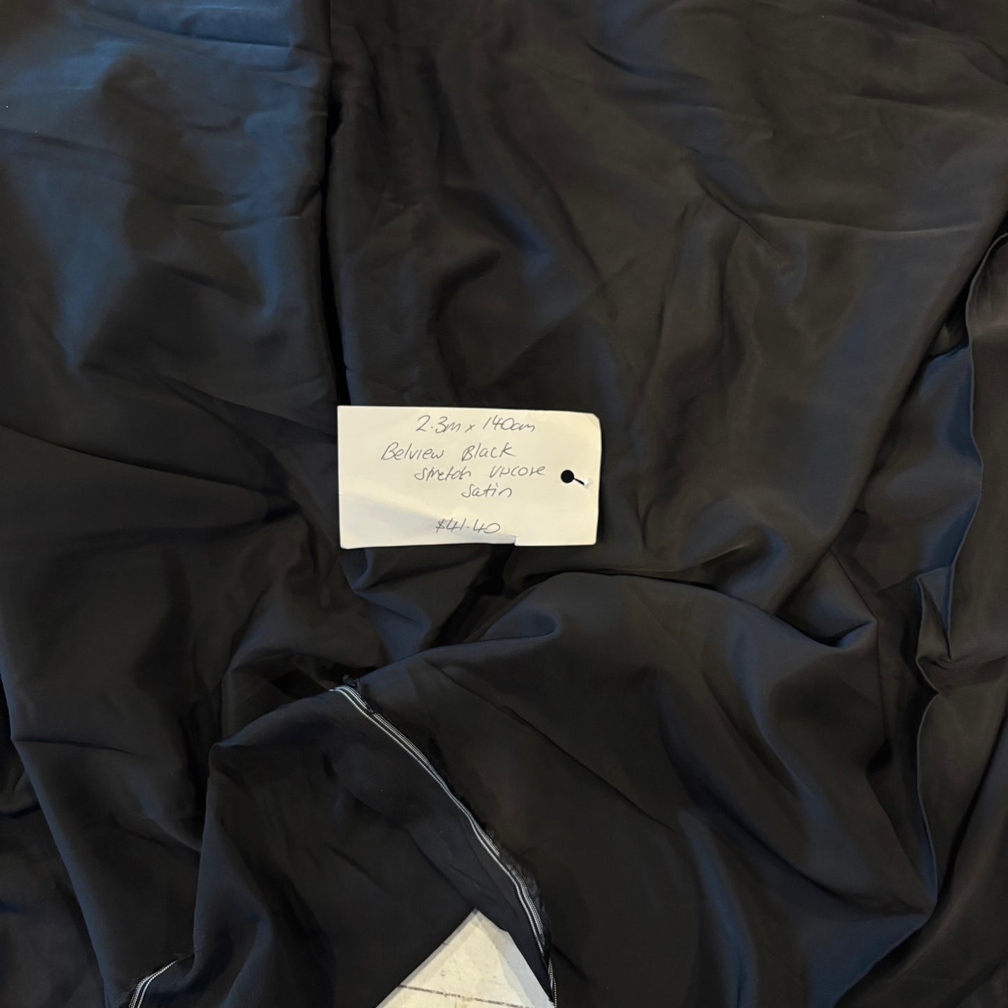 2.3m Belview Black Stretch Viscose Satin