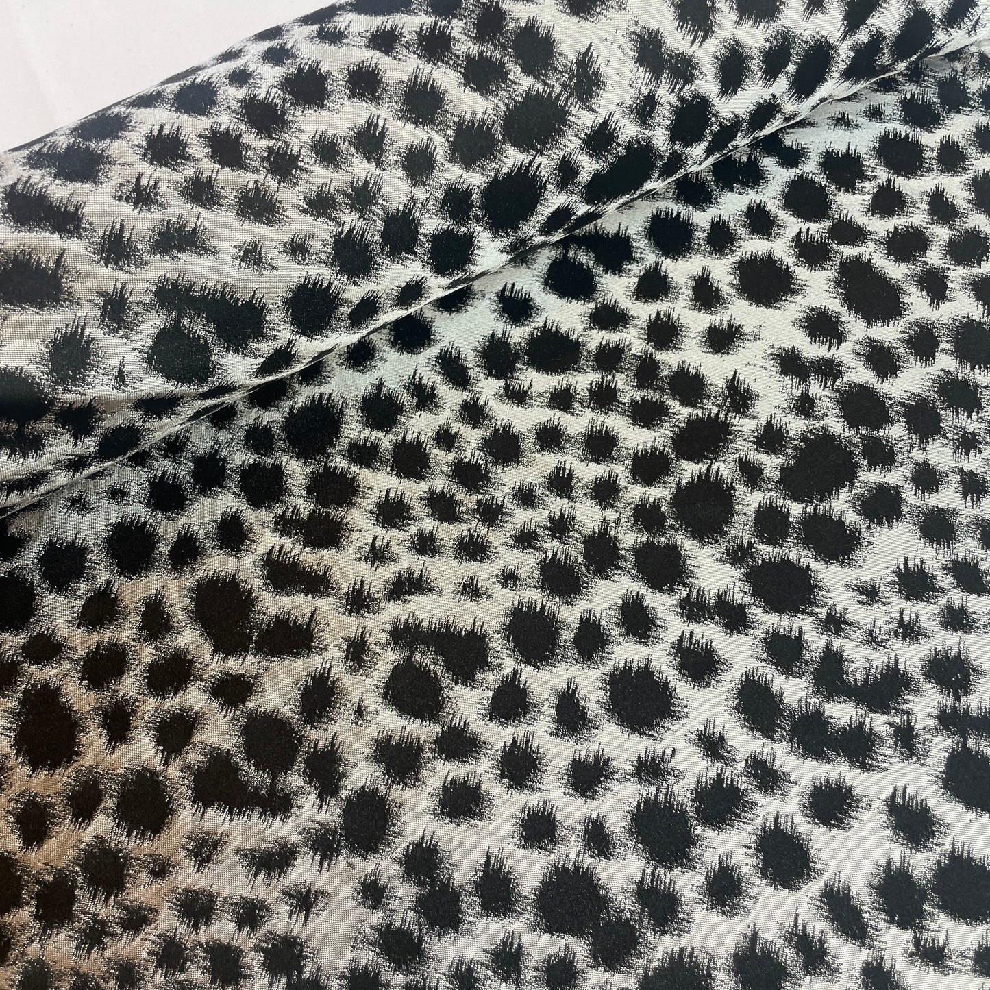 Charcoal leopard silk taffeta