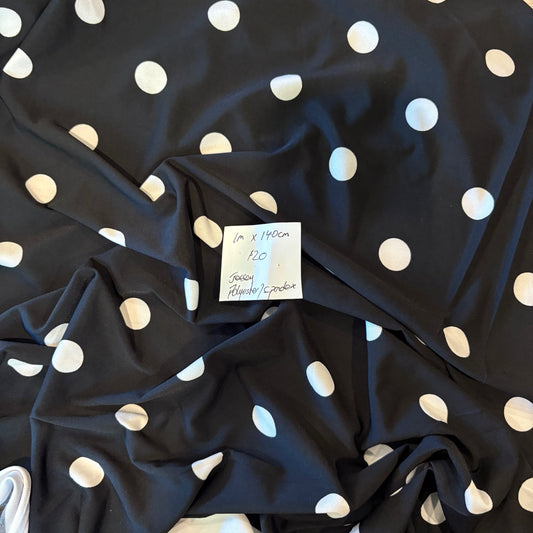 1m Black + White Polka dot Jersey