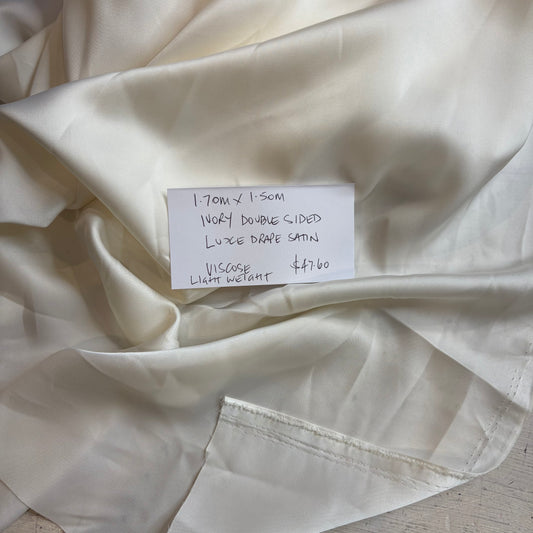 1.7m Ivory Double Sided Luxe Drape Satin