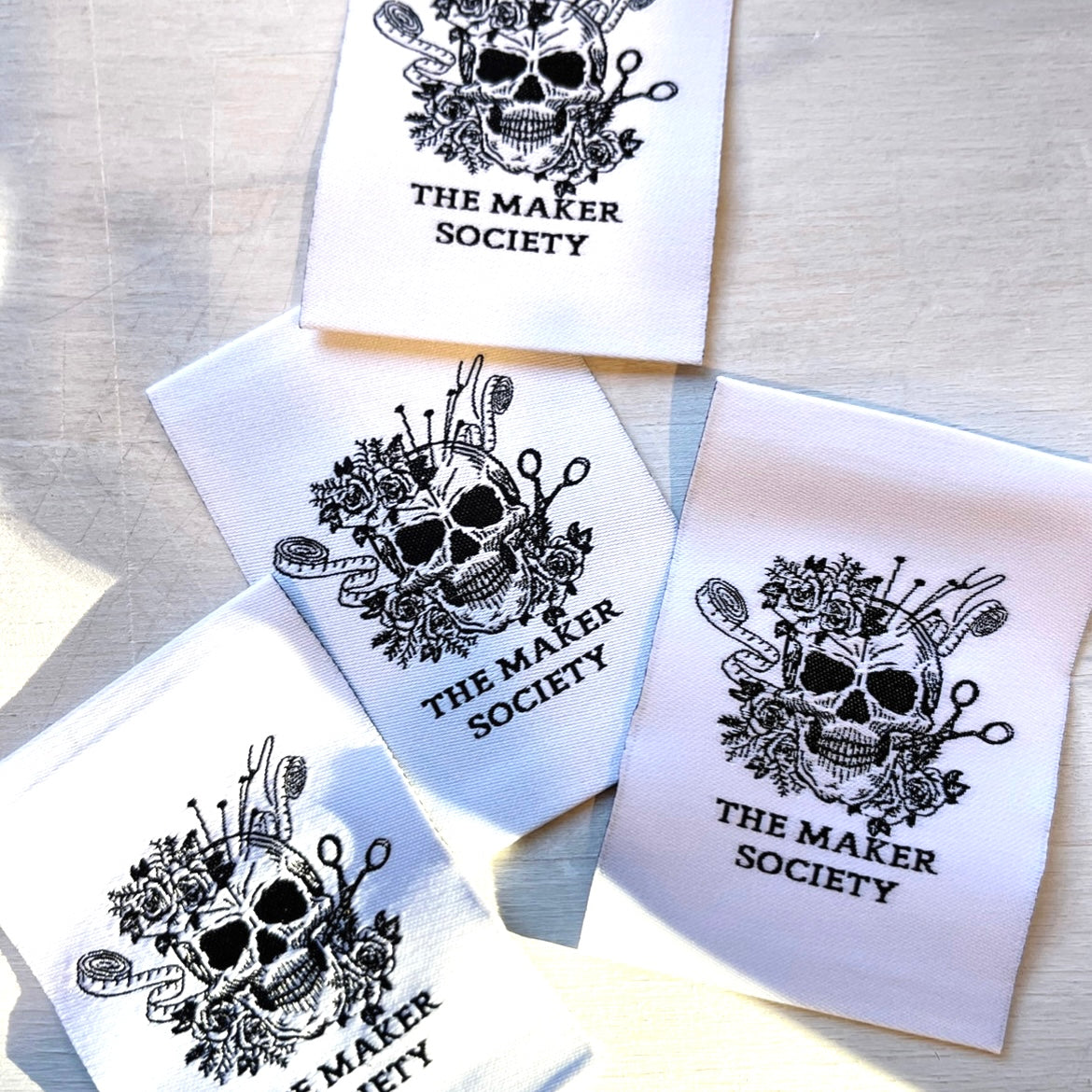 Set of 4 maker society cloth labels