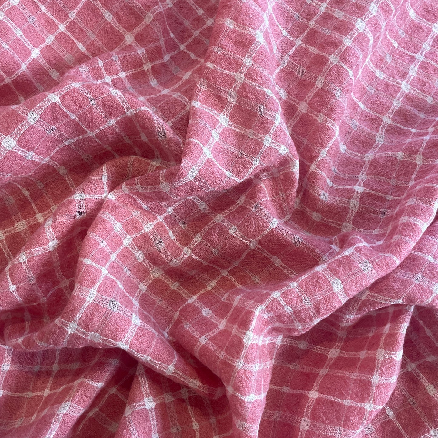 strawberry check Japanese wool gauze