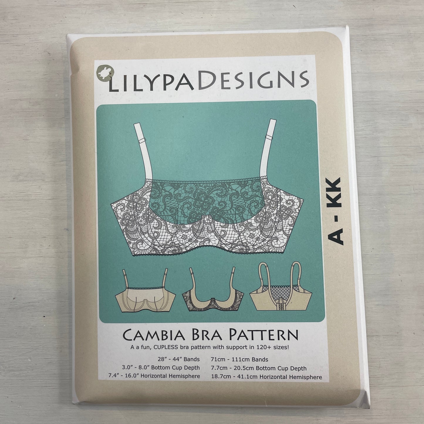 Lilypa cambia bra paper pattern