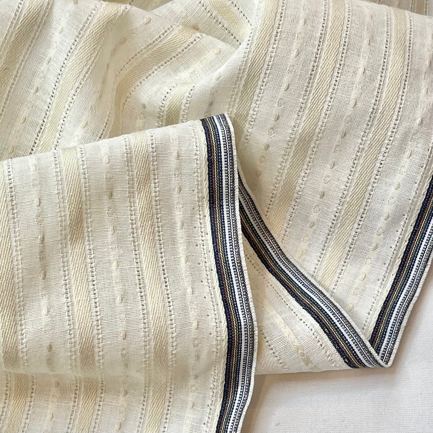 Pale Oak Self Stripe Cotton Linen