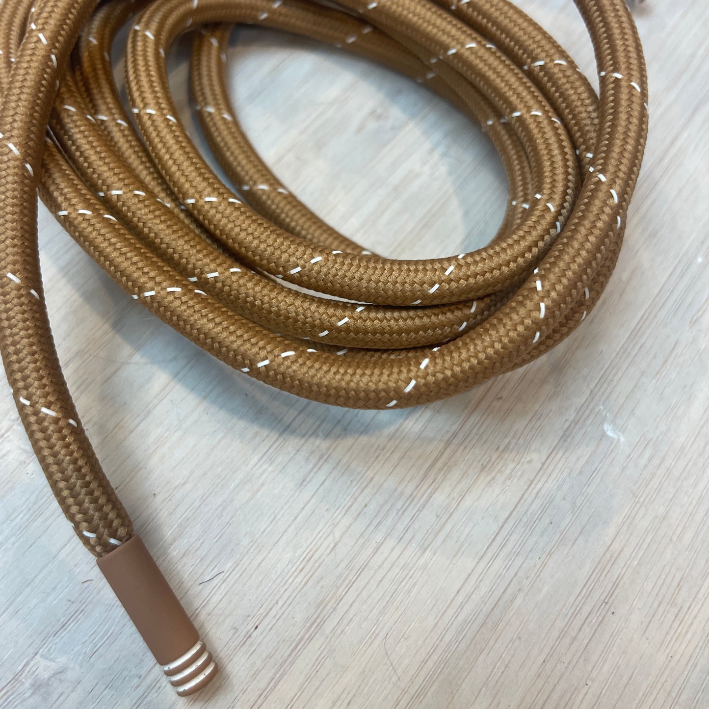 Tan stripe toggled cord tie 170cm