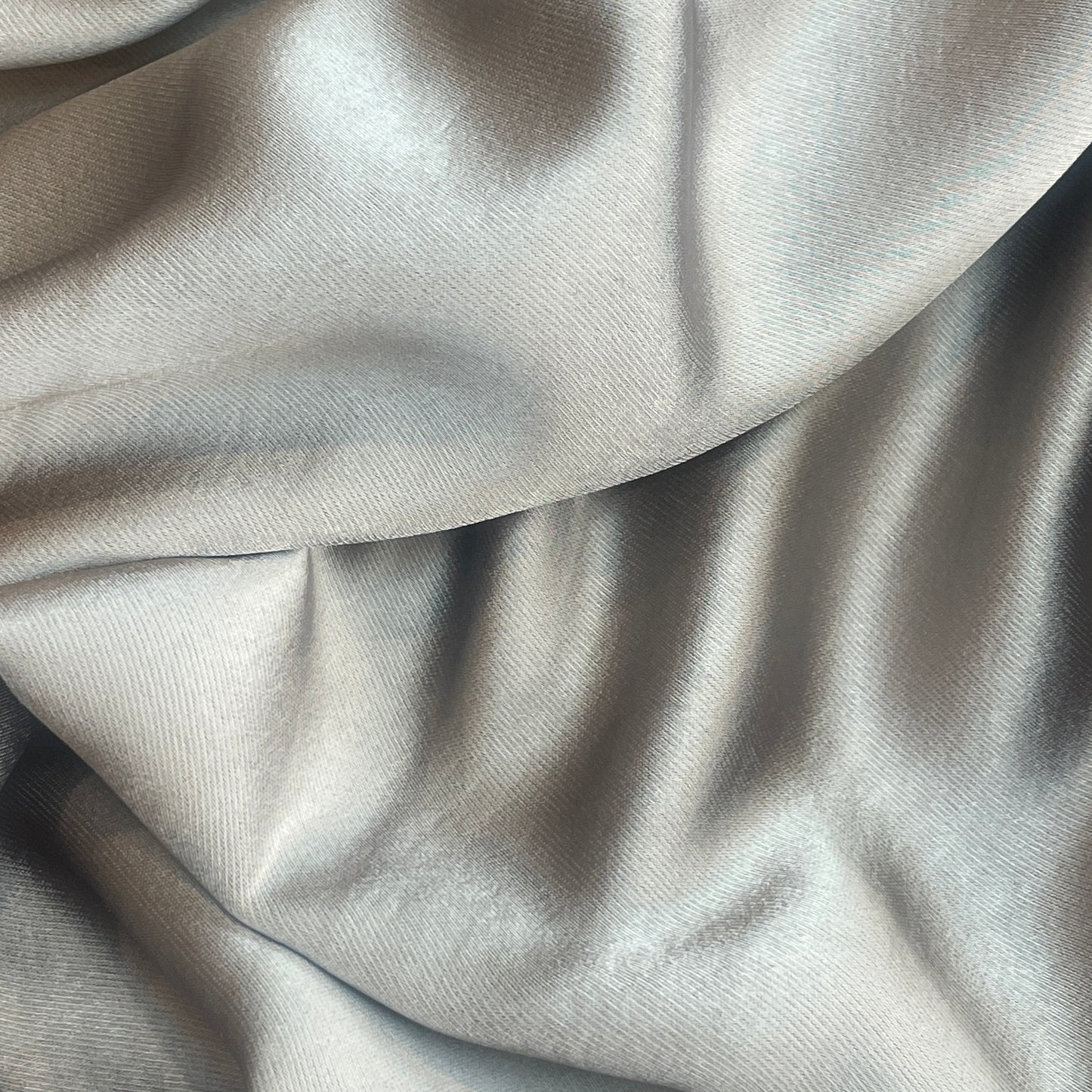 Pewter stretch luxe drape satin