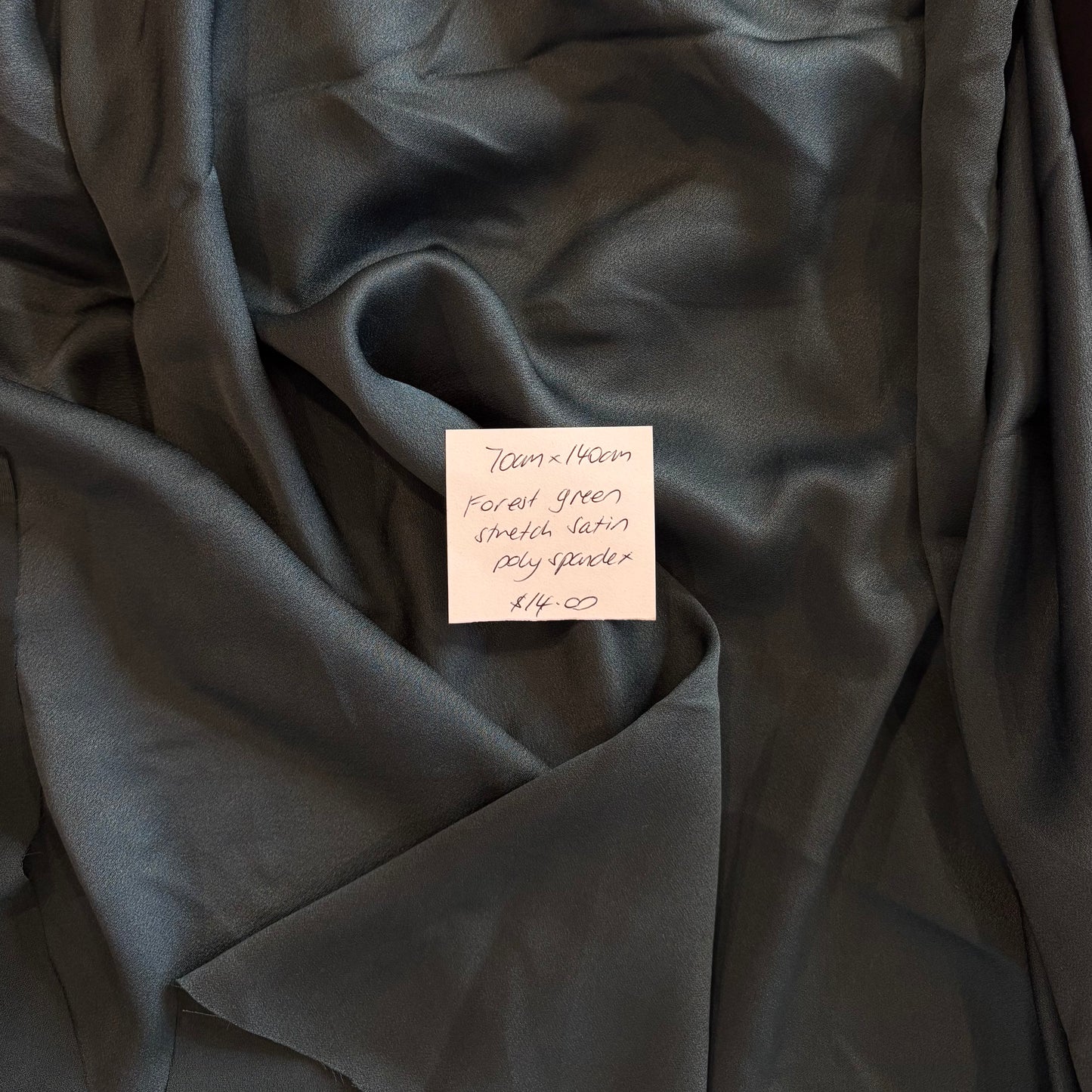 70cm Forest Green Stretch Satin