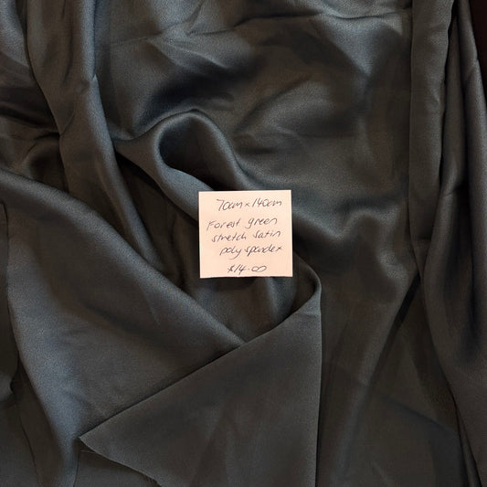 70cm Forest Green Stretch Satin