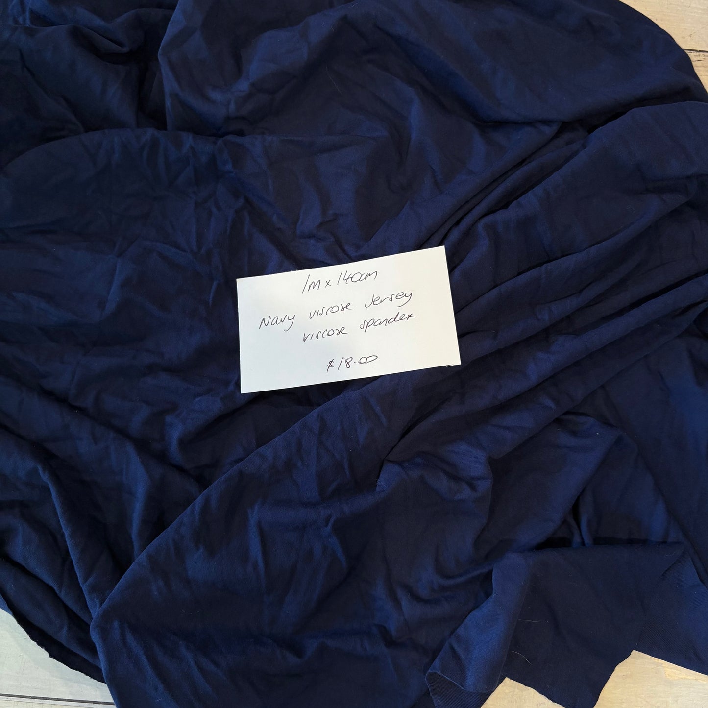 1m Navy Viscose Jersey