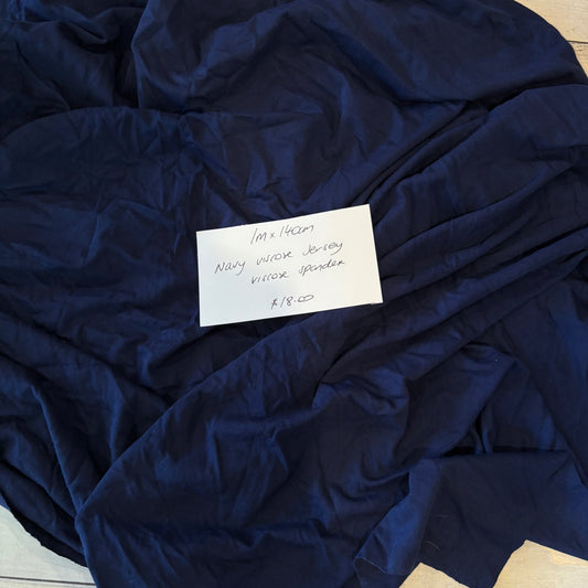1m Navy Viscose Jersey