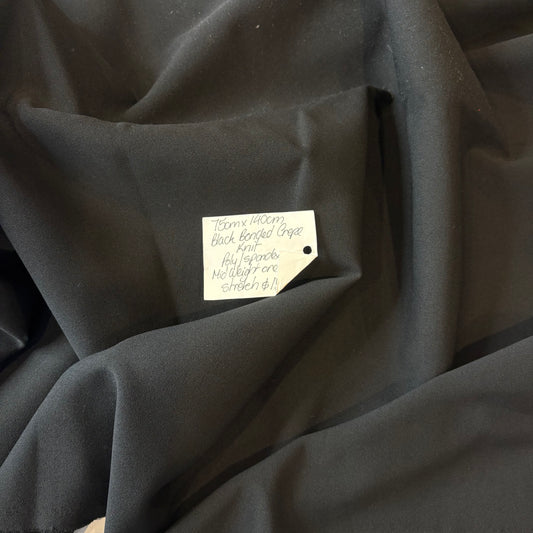 75cm Black Bonded Crepe Knit