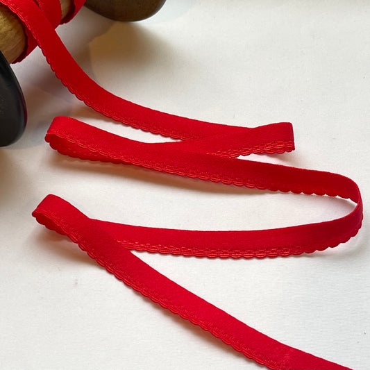 Red 12mm Plush Picot Elastic