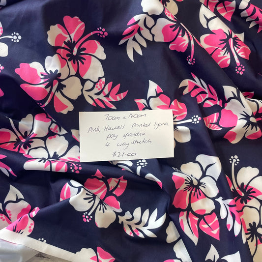 70cm Pink Hawaii Printed Lycra
