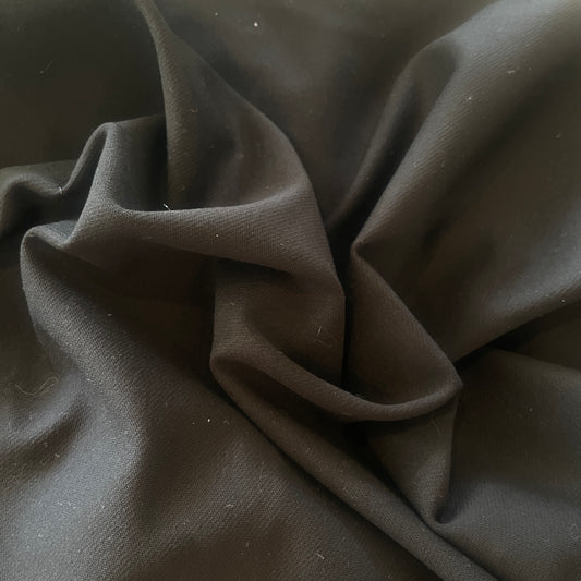 80cm plus end black double knit twill
