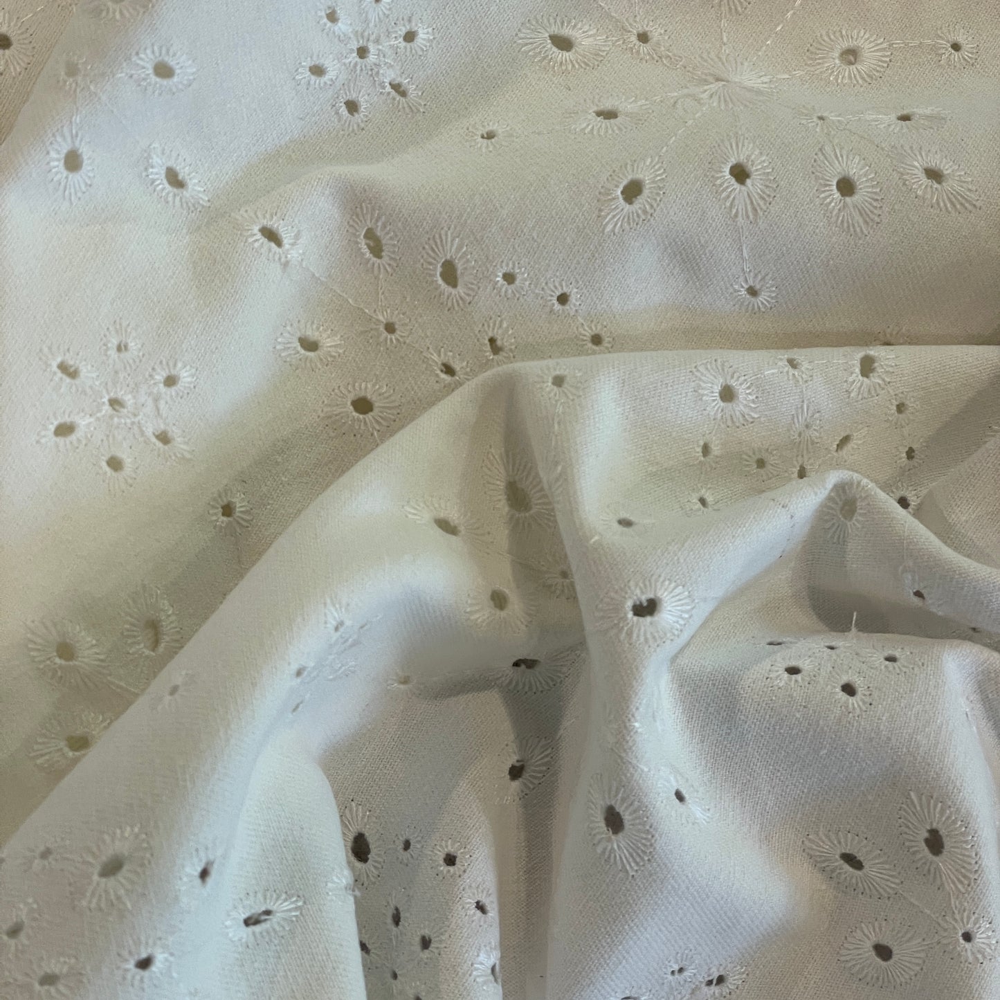 Embroidered snowflake denim